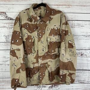 VTG US Army Gulf War Desert Choc Chip Camo 6 Color Shirt Jacket Combat Sz XL